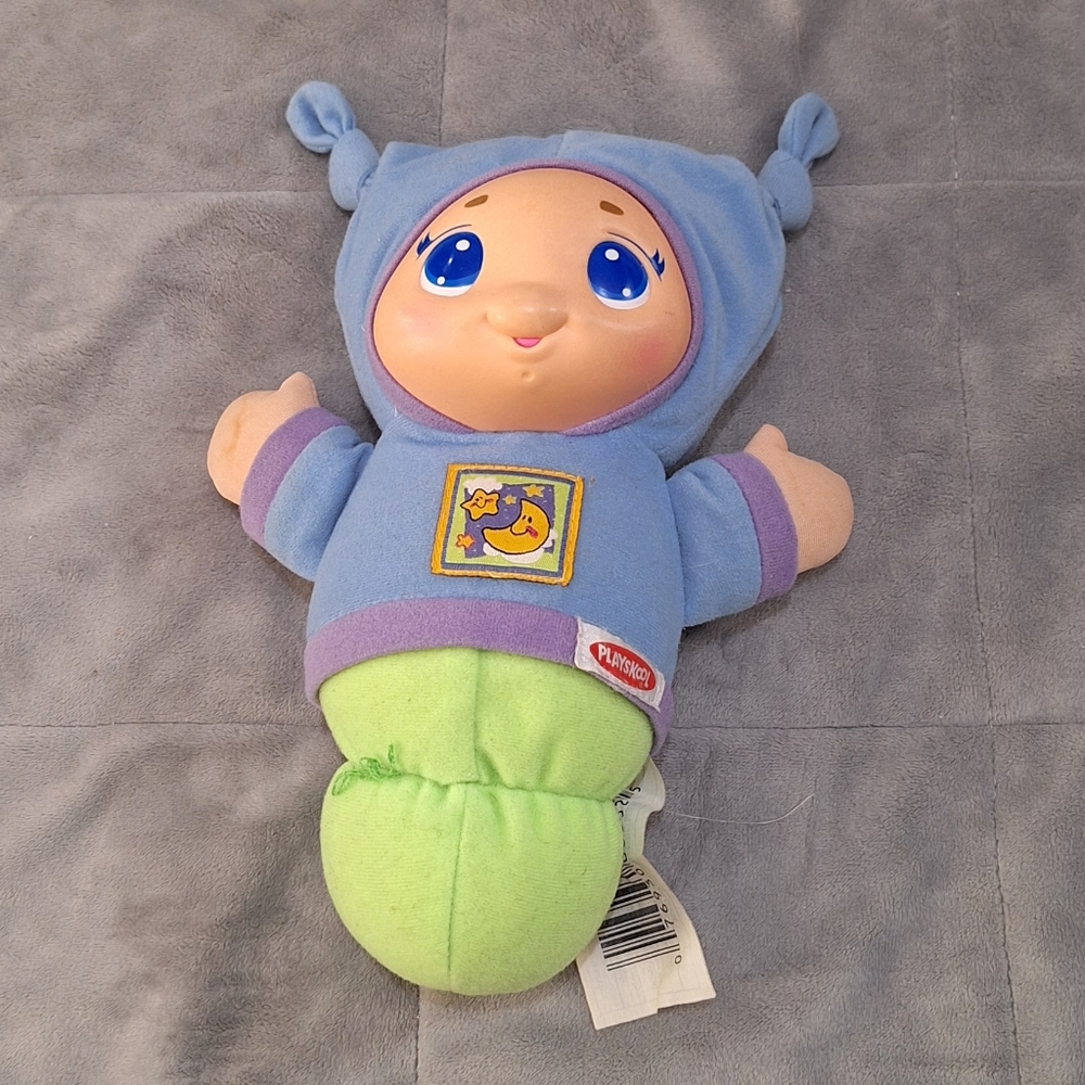 Playskool Blue & Green gloworm glow worm